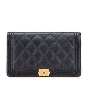 CHANEL Black Caviar Leather Wallet